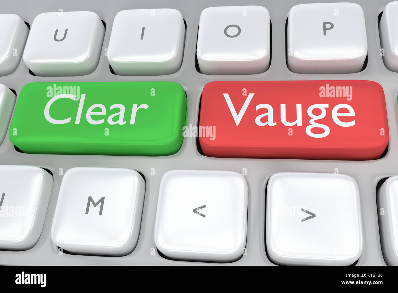 Render illustration of computer keyboard with the print Clear on a