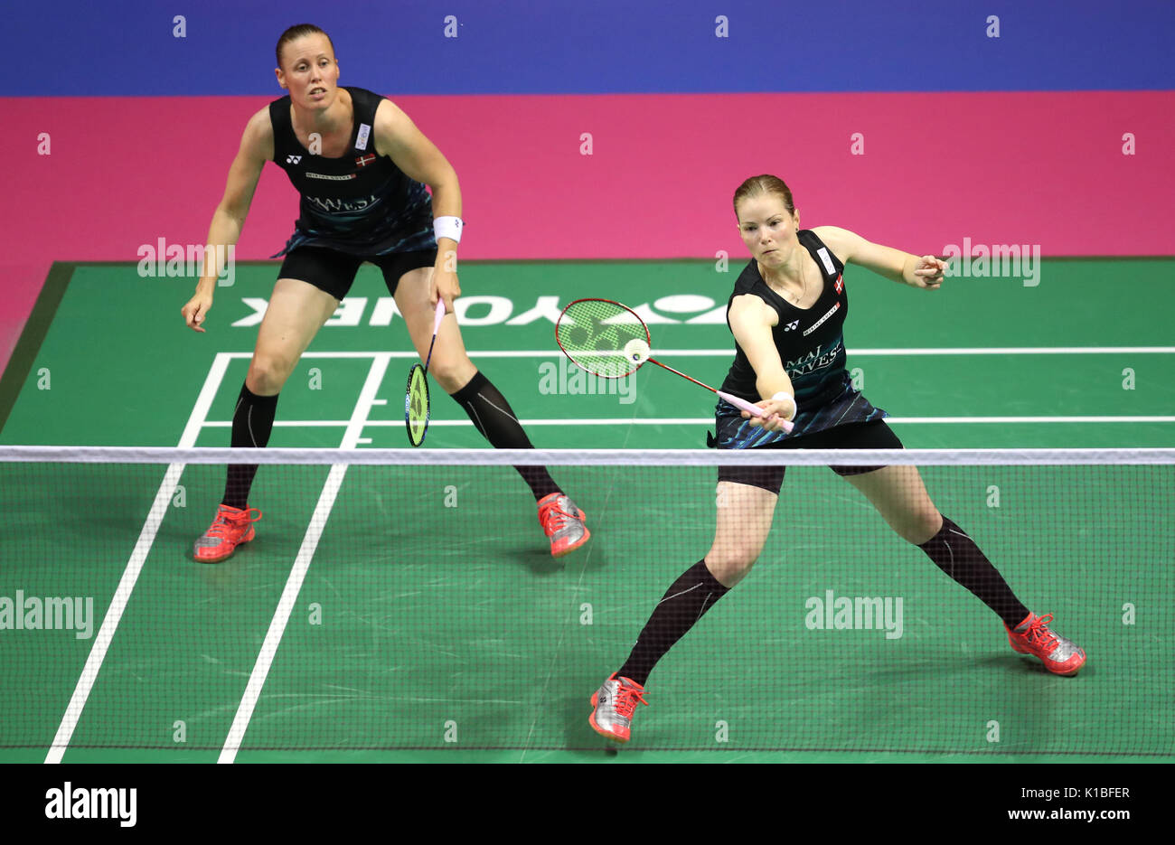 Denmark's Kamilla Rytter Juhl (left) and Christinna Pedersen in the quarter  finals during day five of the 2017 BWF World Championships at the Emirates  Arena, Glasgow Stock Photo - Alamy