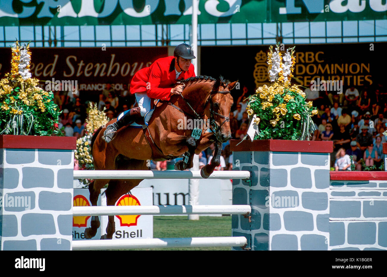 'The National' Spruce Meadows June 2000, Scott Smith (GBR) riding Cabri d'Elle Stock Photo