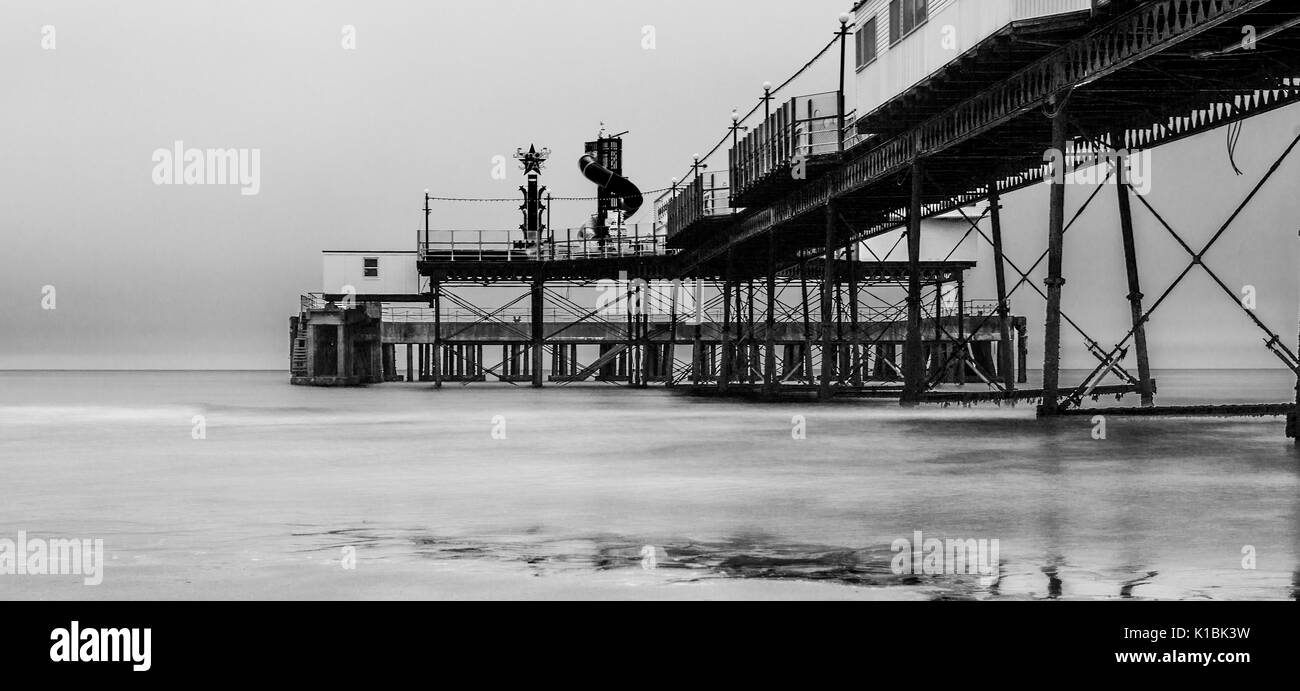 Sandown Pier at dawn on the Isle of Wight Stock Photo