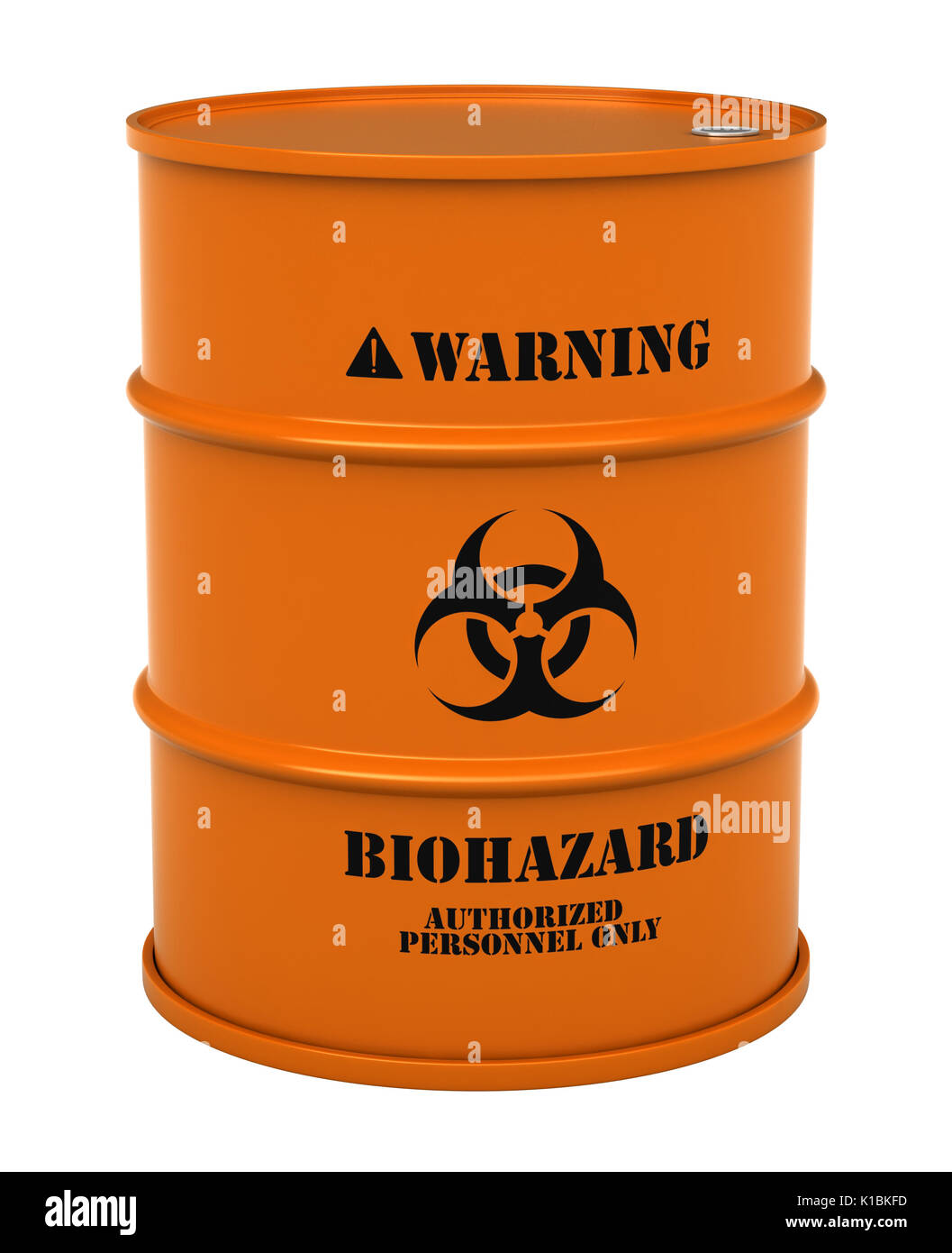 3d render of barrel with biohazard substance isolated over white background Stock Photo
