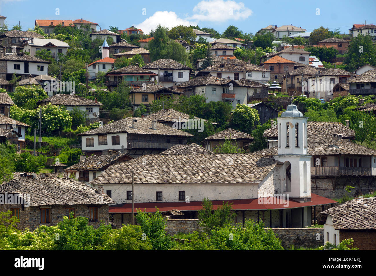 Old Bulgarian houses in the village of Dolen Stock Photo Alamy