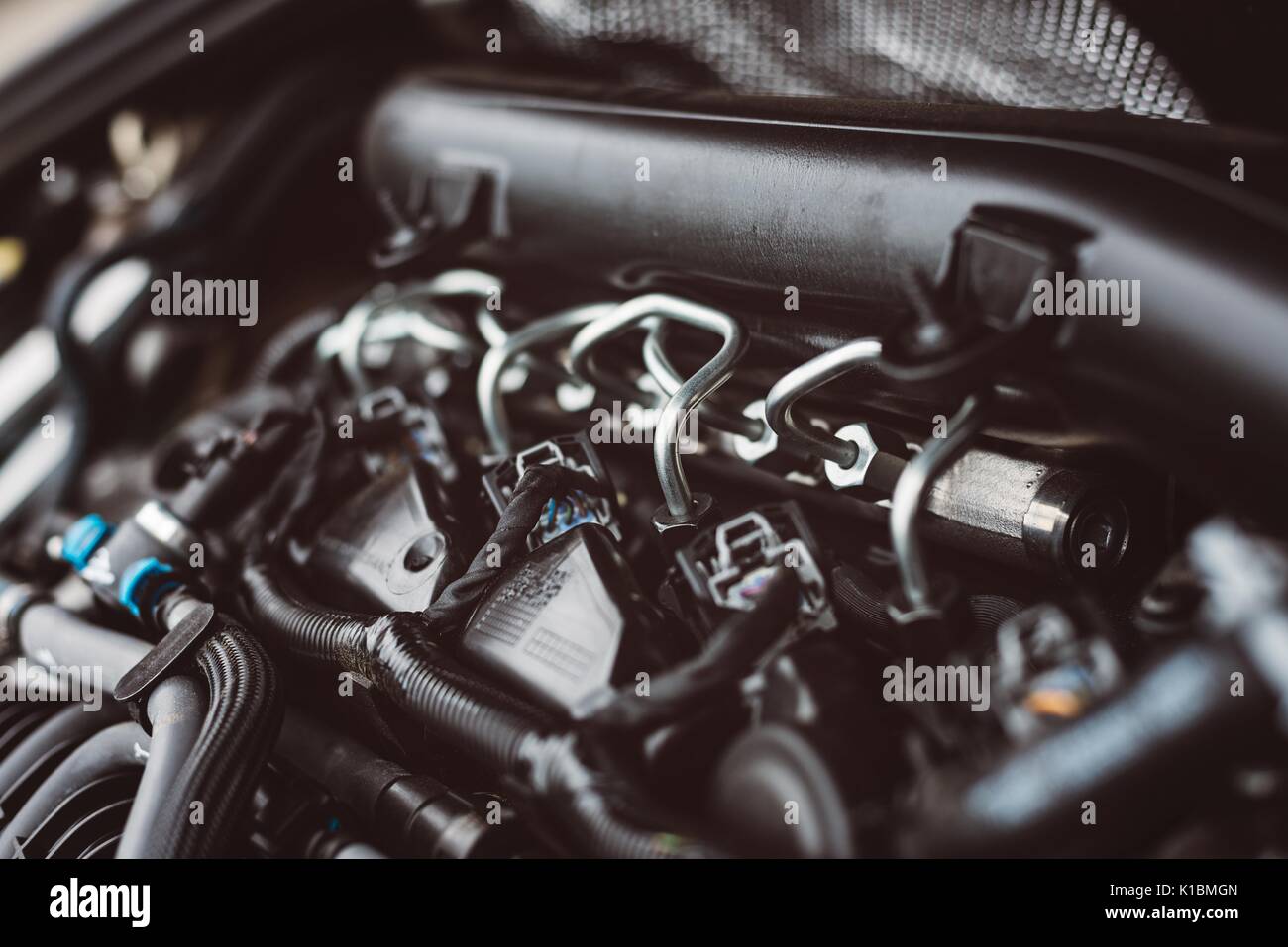 Modern turbocharged diesel engine fuel supply system Stock Photo Alamy