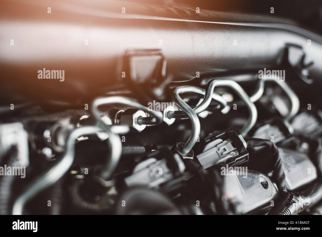 Modern turbocharged diesel engine fuel supply system Stock Photo Alamy