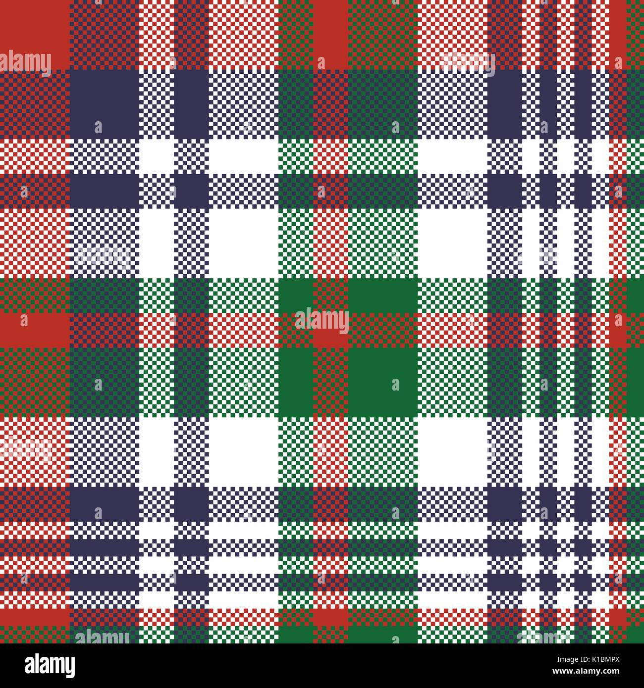Check pixel color plaid seamless pattern. Vector illustration Stock ...