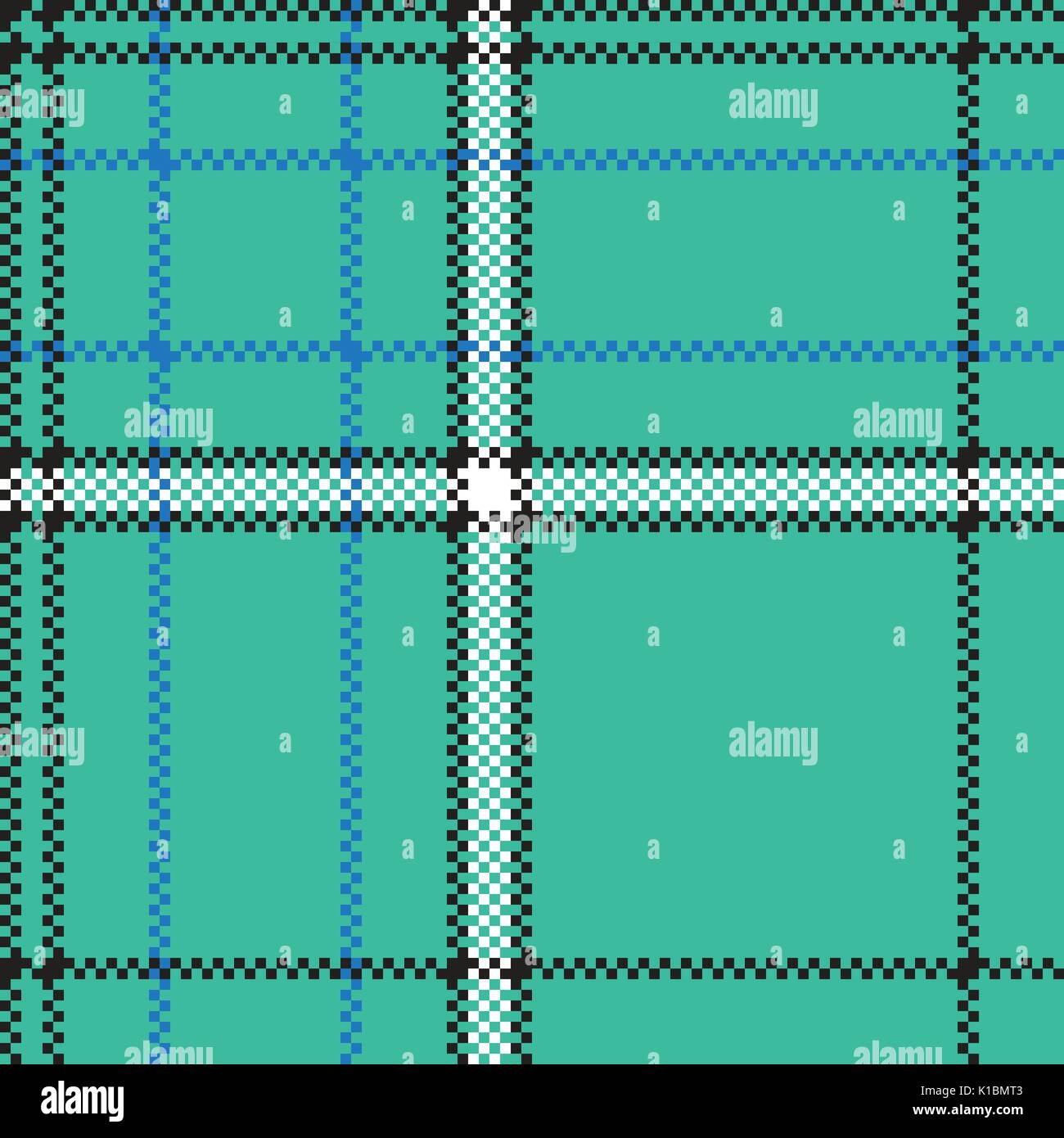 Green blue check plaid pixel seamless pattern. Flat design. Vector ...