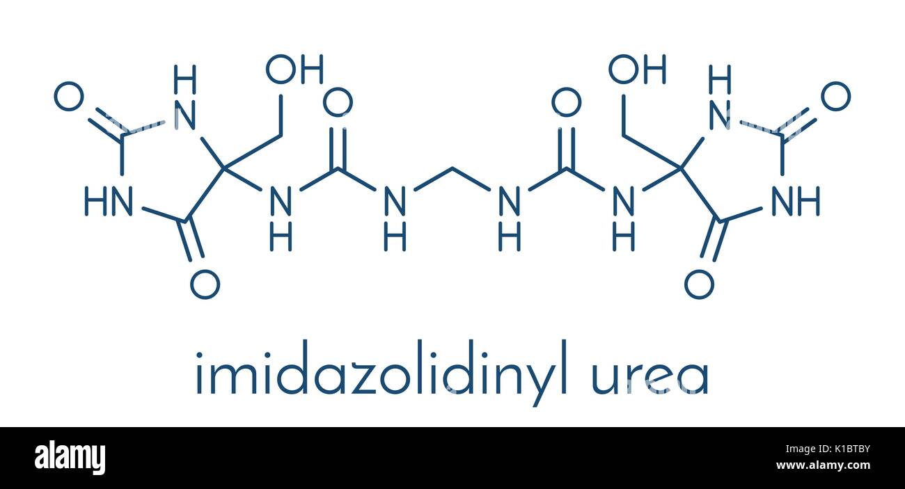 Imidazolidinyl urea antimicrobial preservative molecule (formaldehyde