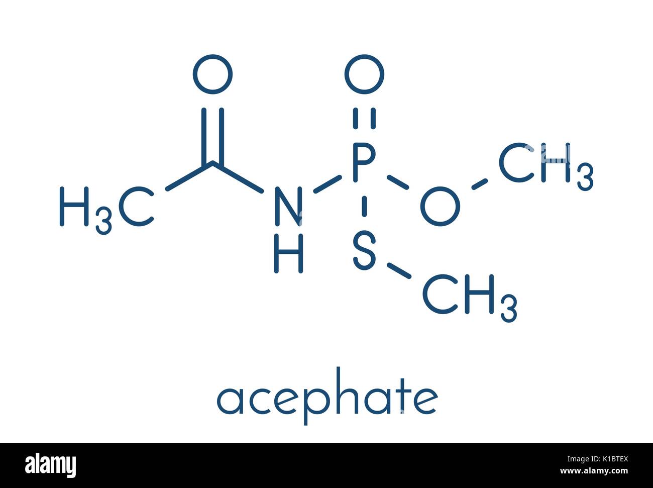 Acephate insecticide molecule. Skeletal formula. Stock Vector