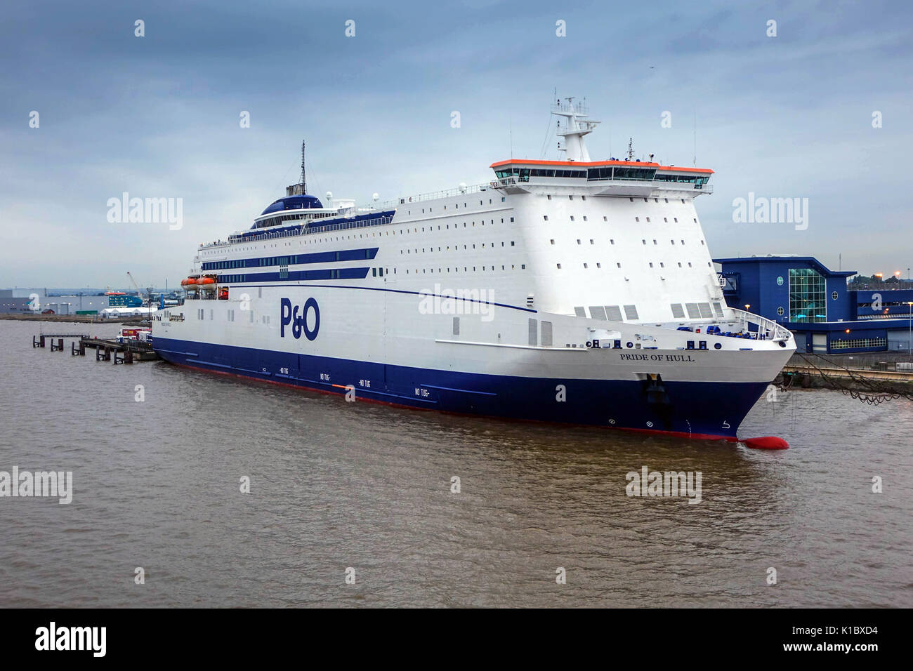 P & O ferry Pride of Hull, moorred at Hull Docks Stock Photo