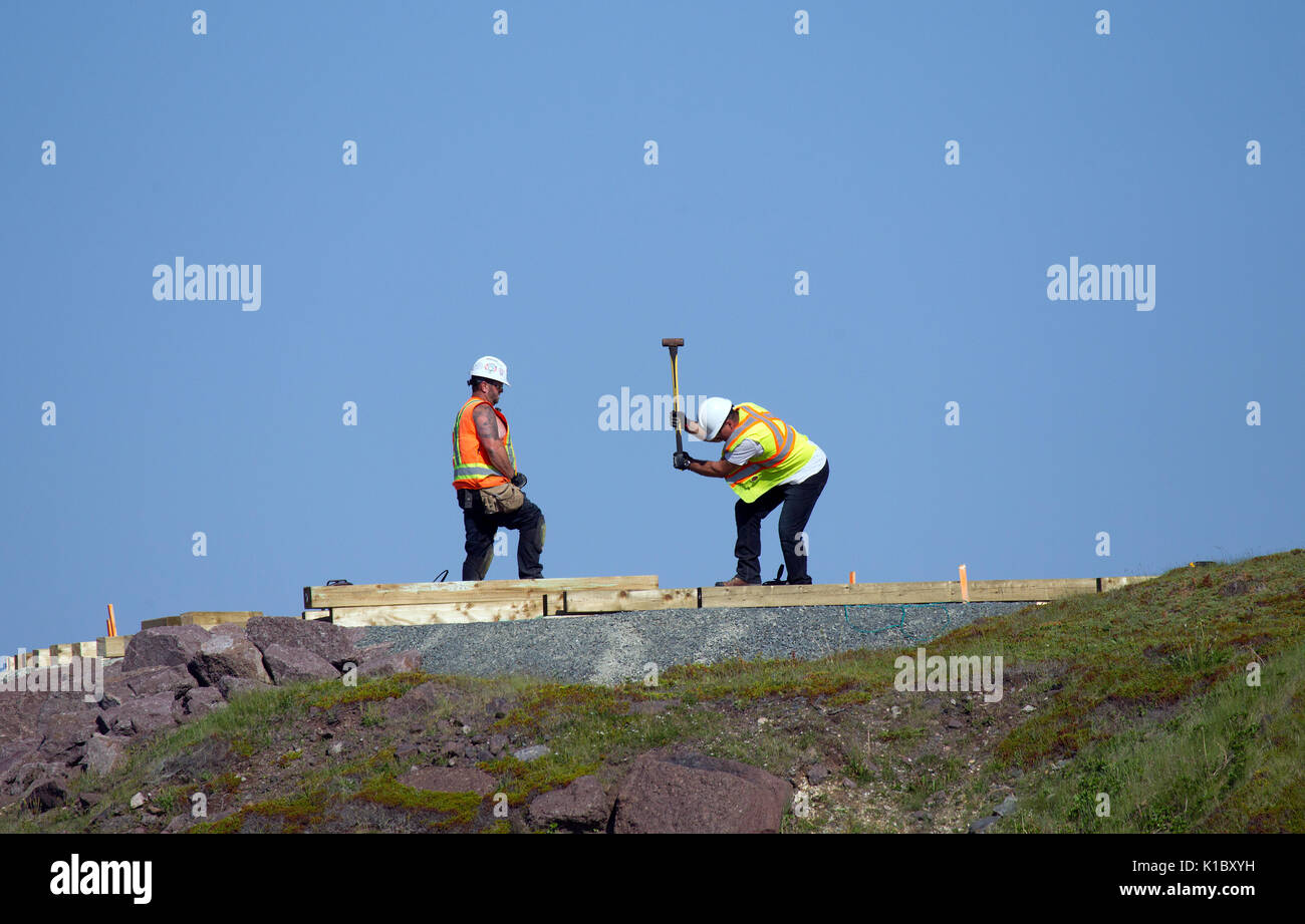 Two Construction Workers Stock Photo
