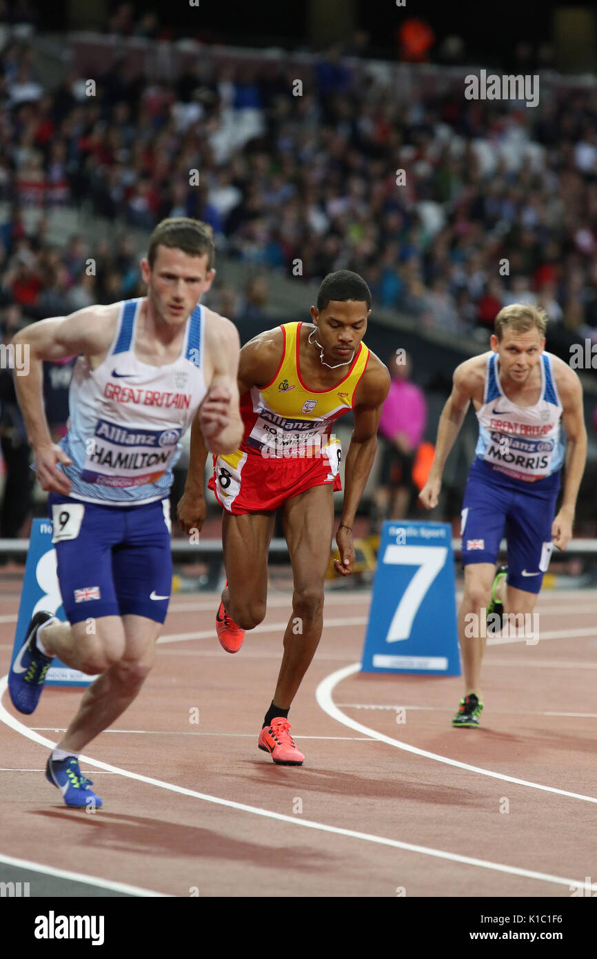 Deliber RODRIGUEZ RAMIREZ of Spain in the Men's 800 m T20 Final at the World Para Championships in London 2017 Stock Photo