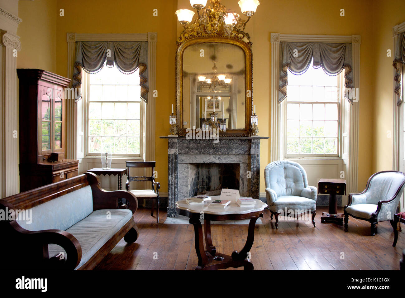 Formal living room of the Beauregard-Keyes house.  French Quarter, New Orleans, LA. Stock Photo