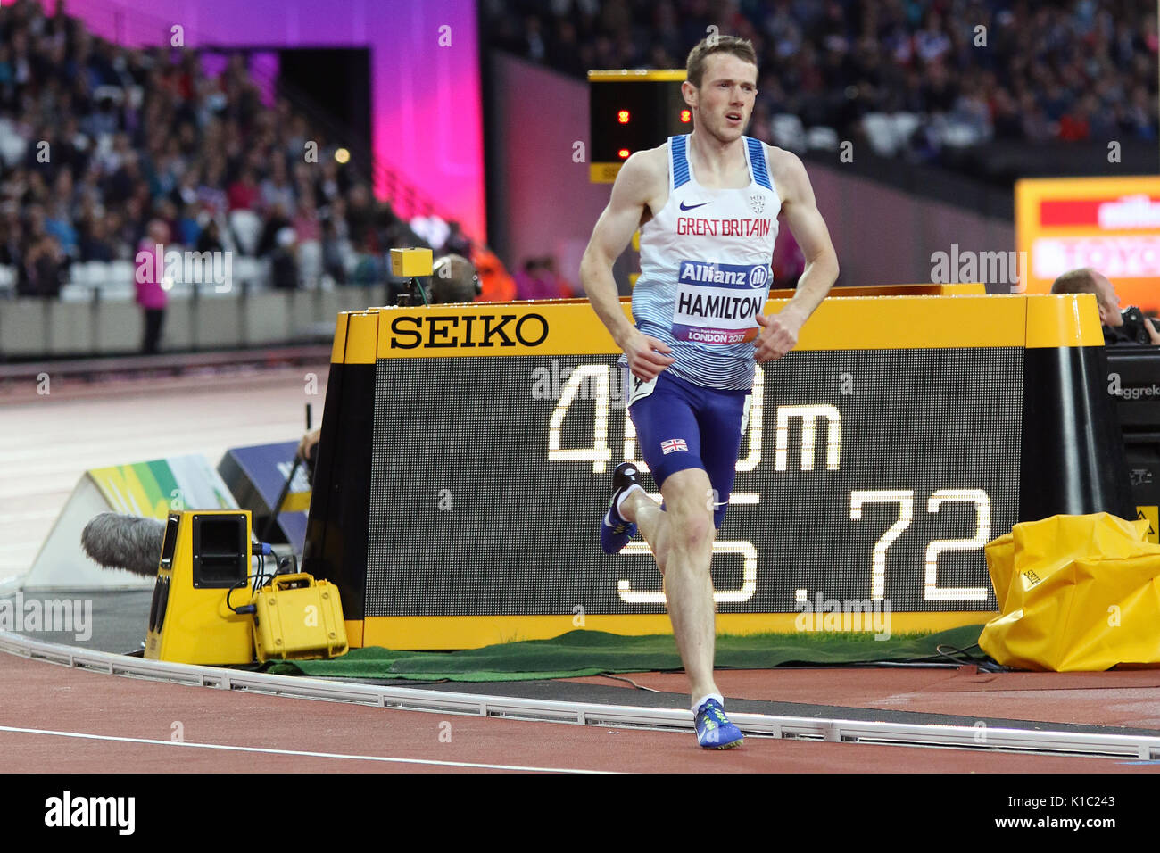 James HAMILTON of Great Britain in the Men's 800 m T20 Final at the World Para Championships in London 2017 Stock Photo