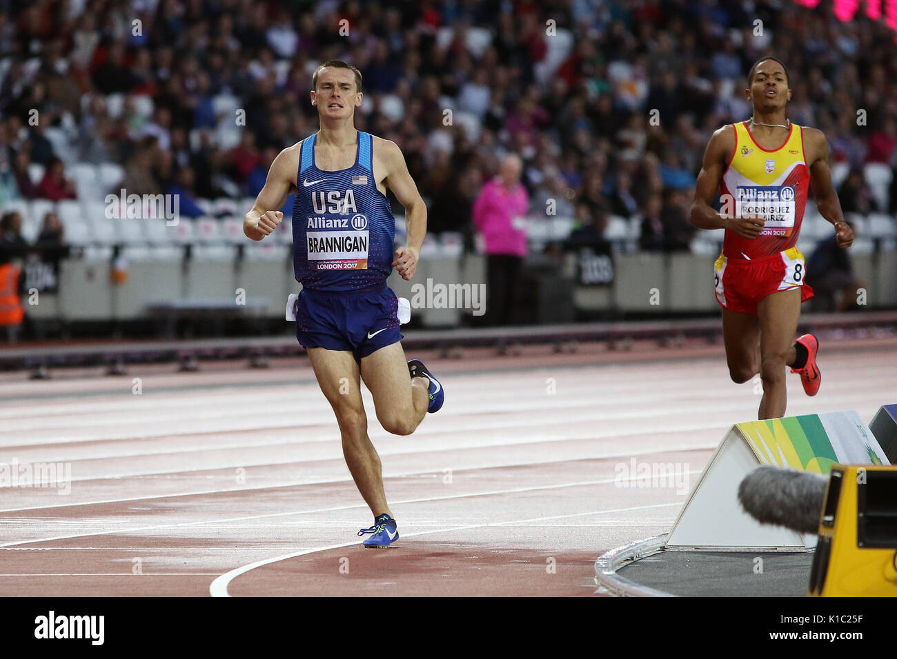 Michael BRANNIGAN of the USA in the Men's 800 m T20 Final at the World Para Championships in London 2017 Stock Photo