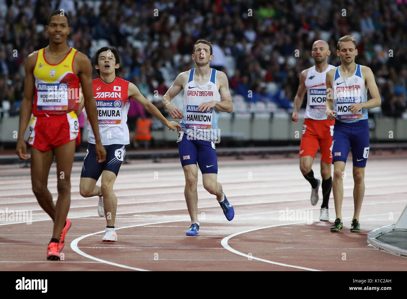 James HAMILTON of Great Britain in the Men's 800 m T20 Final at the World Para Championships in London 2017 Stock Photo