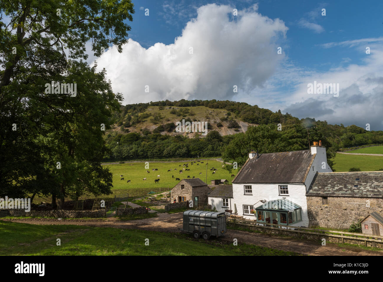 Arnside Knott and Tower Farm Arnside Cumbria Stock Photo