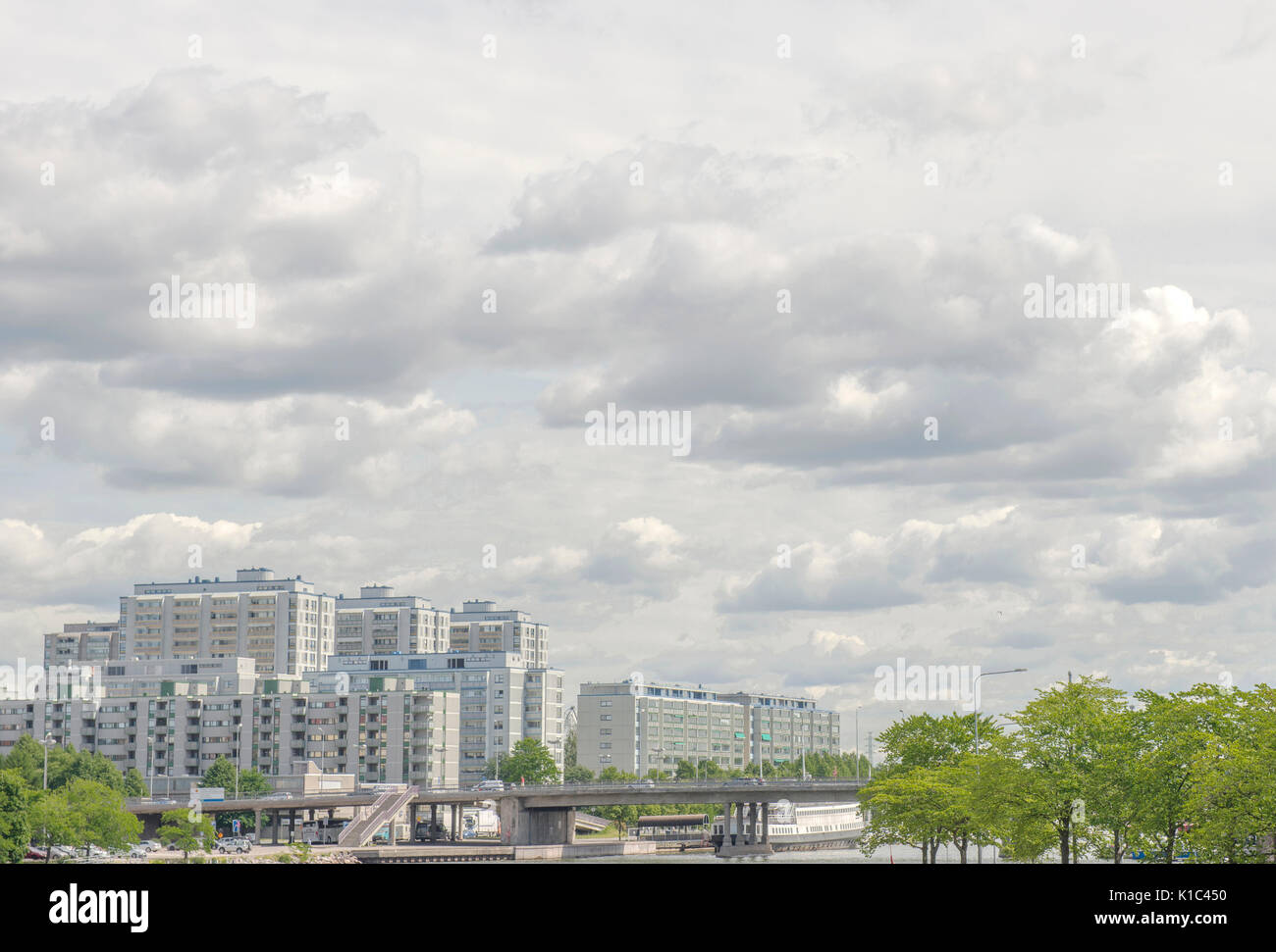 Modern residential buildings in Helsinki, Finland Stock Photo