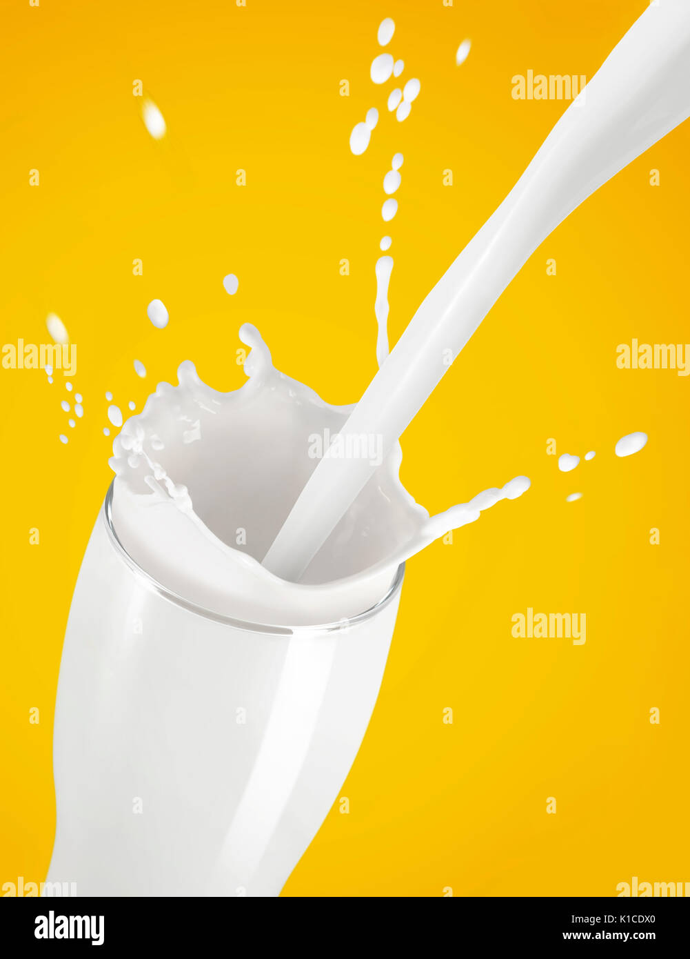 Download Milk Splash In Glass Over Yellow Background Stock Photo Alamy Yellowimages Mockups
