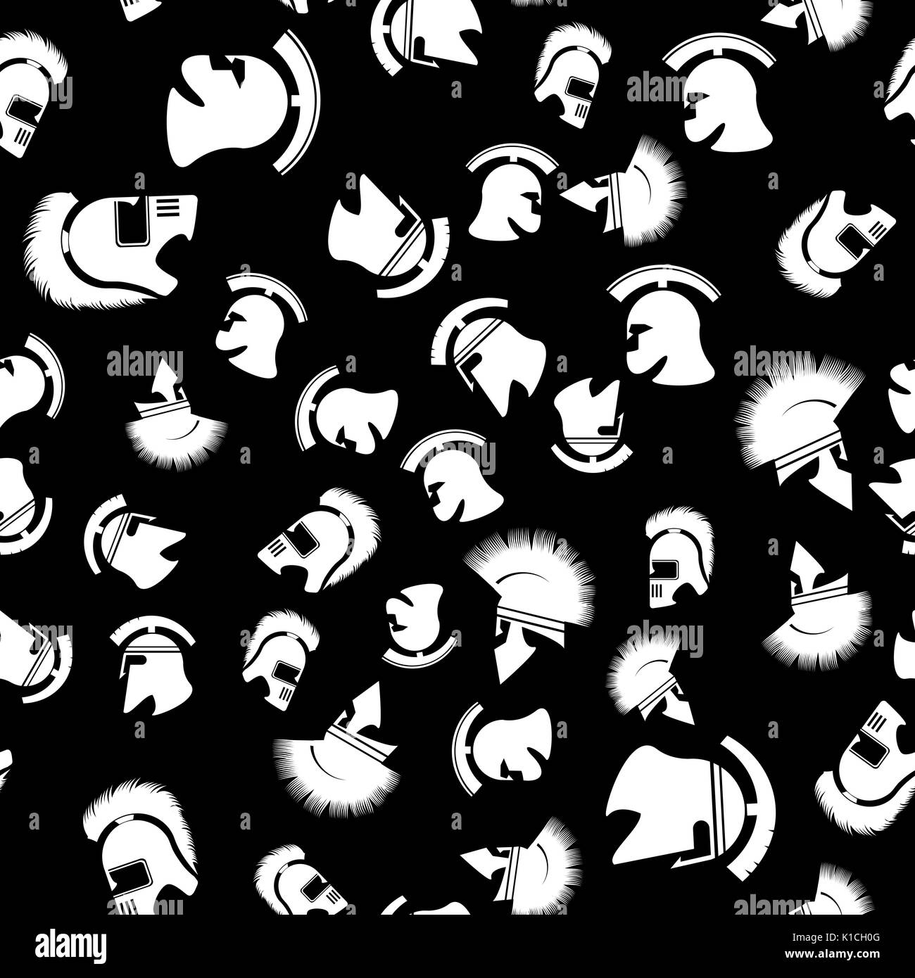 Helmet Seamless Pattern Stock Vector
