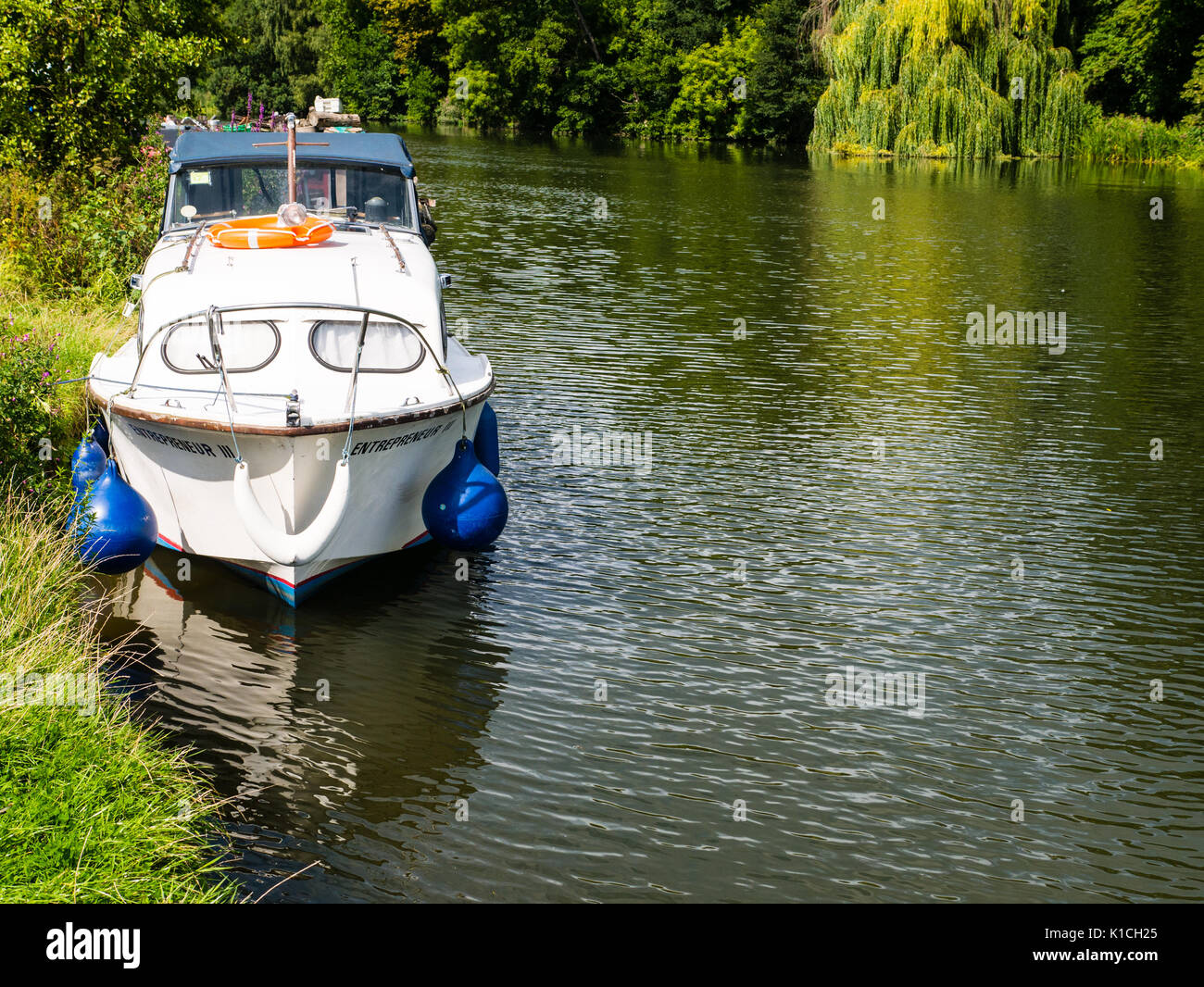 Boat on River Thames, Pangbourne River Meadow, PangbourneonThames