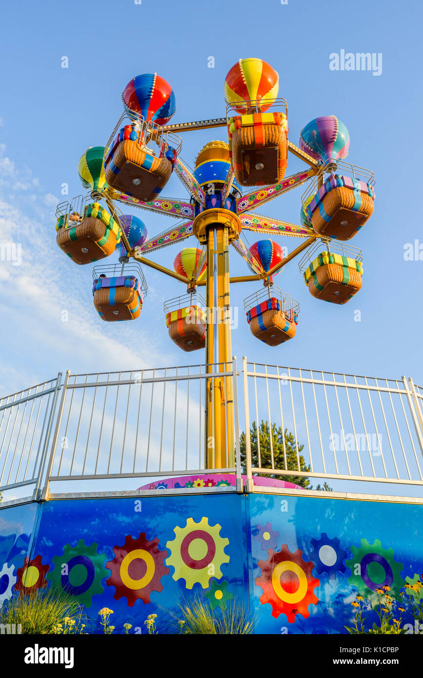 Balloon Explorers, Kiddie Ride, Playland Amusement Park, Vancouver, British Columbia, Canada Stock Photo