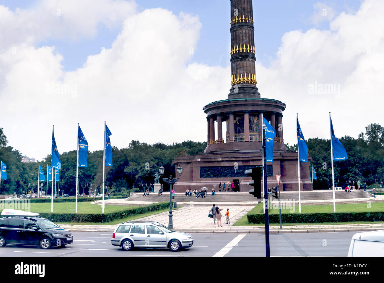 The Victory Column or Siegessäule is a famous sight in Berlin Stock ...