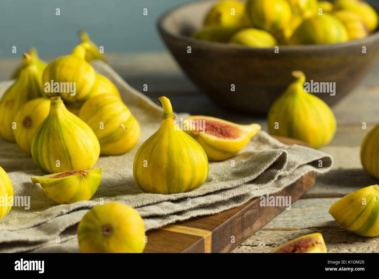 Raw Yellow Organic Tiger Figs Ready to Eat Stock Photo Alamy