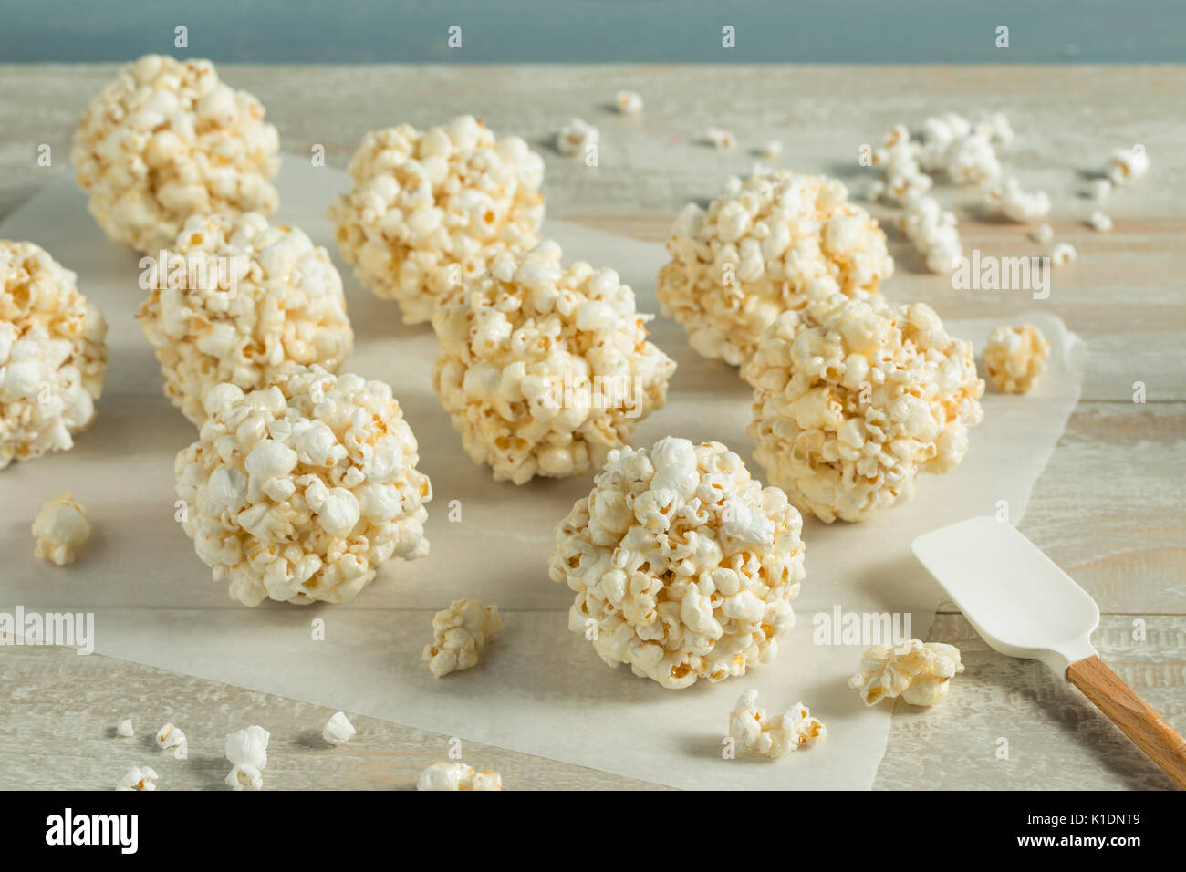 Sweet Homemade Popcorn Balls Ready to Eat Stock Photo Alamy