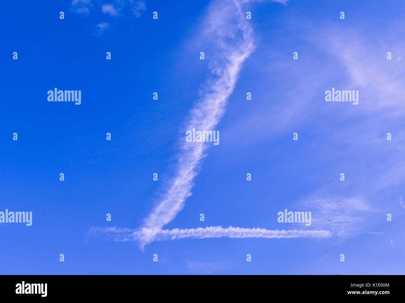 Clouds in the L shape,look strange and beautiful. Stock Photo