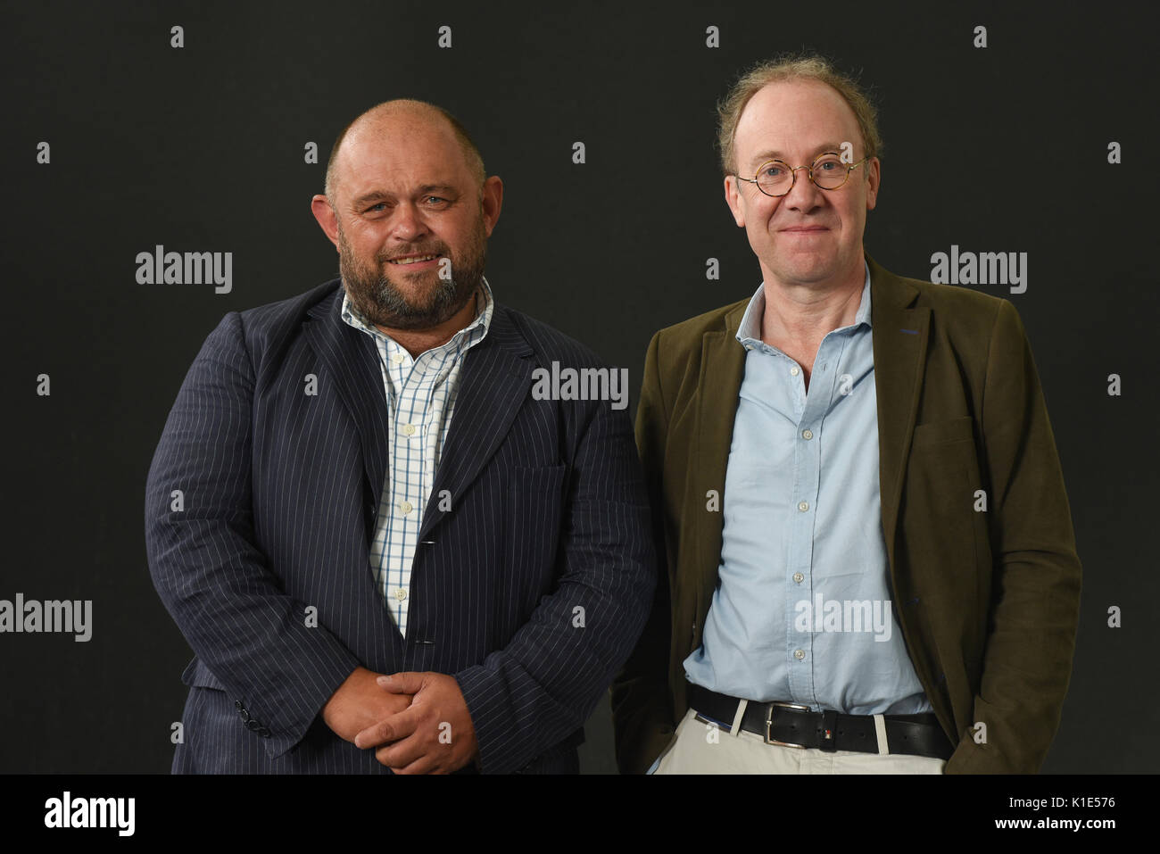 Edinburgh, Scotland, UK. 26th Aug, 2017. The Edinburgh International Book Festival Saturday 26th August. L-r Martin Pearce author of Spymaster a book about his uncle who was the Head of MI6 with Ben Macintyre author of SAS: Rogue Heroes appears at the book festival along with Martin Pearce. Credit: Stuart Cobley/Alamy Live News Stock Photo