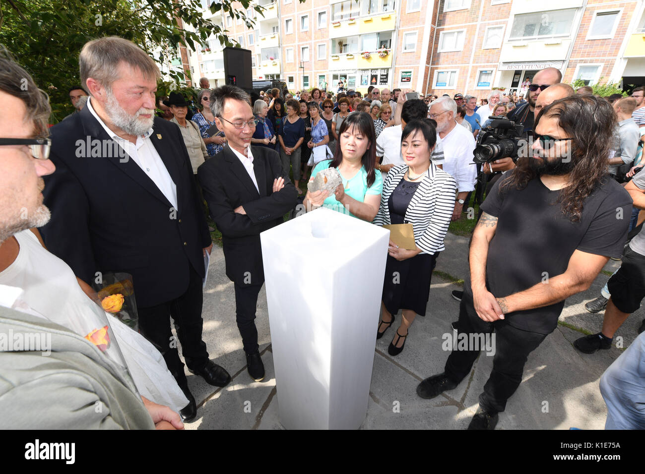 Another stele in commemoration of the racist riots in Rostock