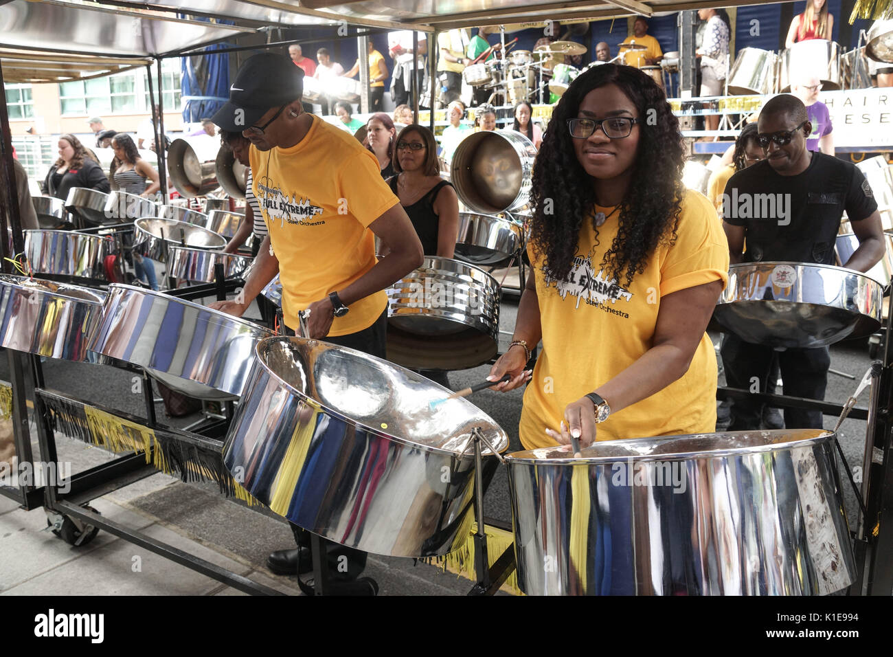 London, UK. 26th Aug, 2017. Steelpan Bands Panorama Notting Hill Carnival 2017. Steelpan bands