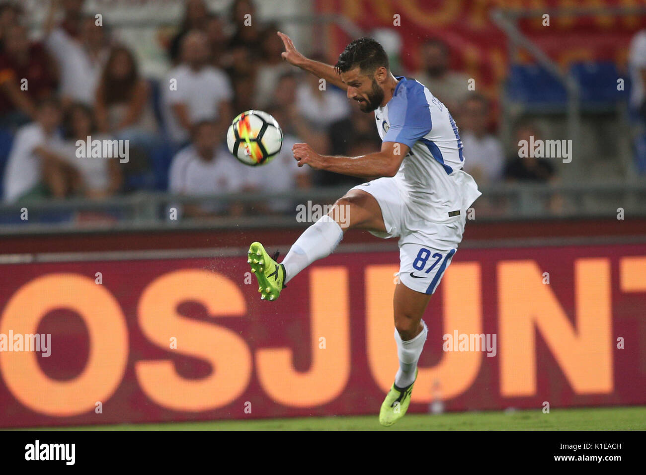 26.08.2017. Stadio Olimpico, Rome, Italy. Serie A football. As Roma  vs Inter. Candreva in action during the match. Stock Photo