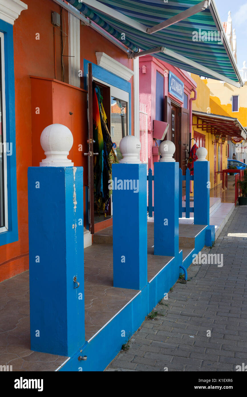 Kralendijk, Bonaire, Leeward Antilles.  Kaya Grandi Street Scene. Stock Photo