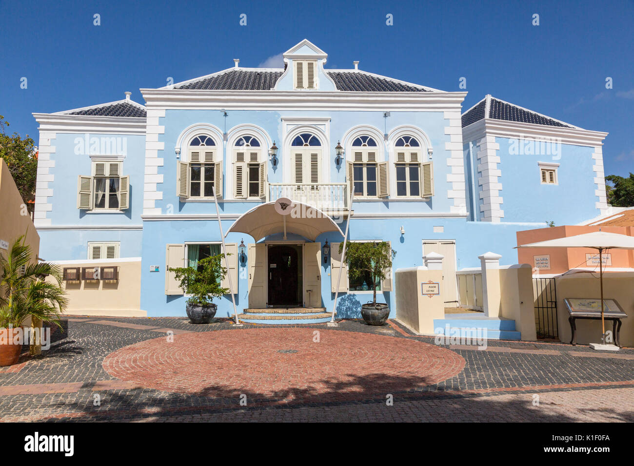 Willemstad, Curacao, Lesser Antilles.  A Building, Rubens Lounge, in the Kura Hulanda Historic Area. Stock Photo