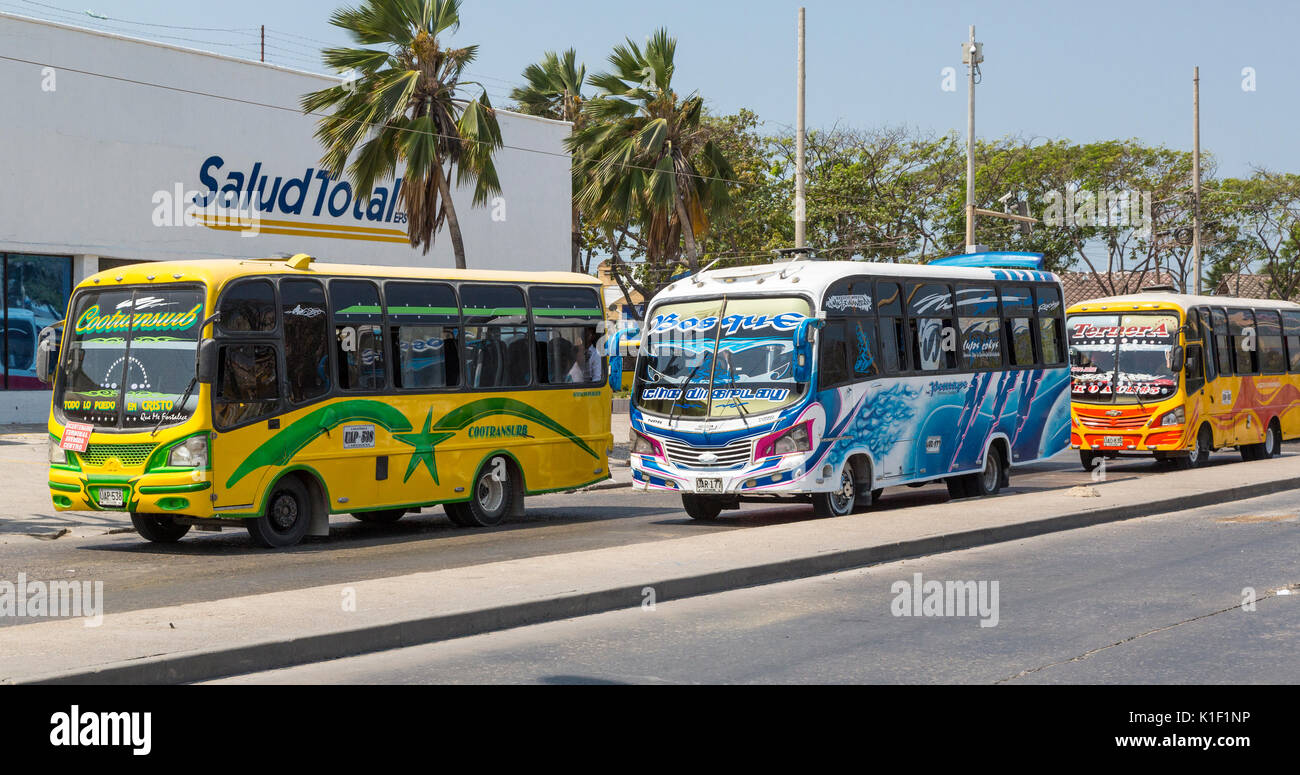 Cartagena, Colombia.  Local Bus Transport. Stock Photo