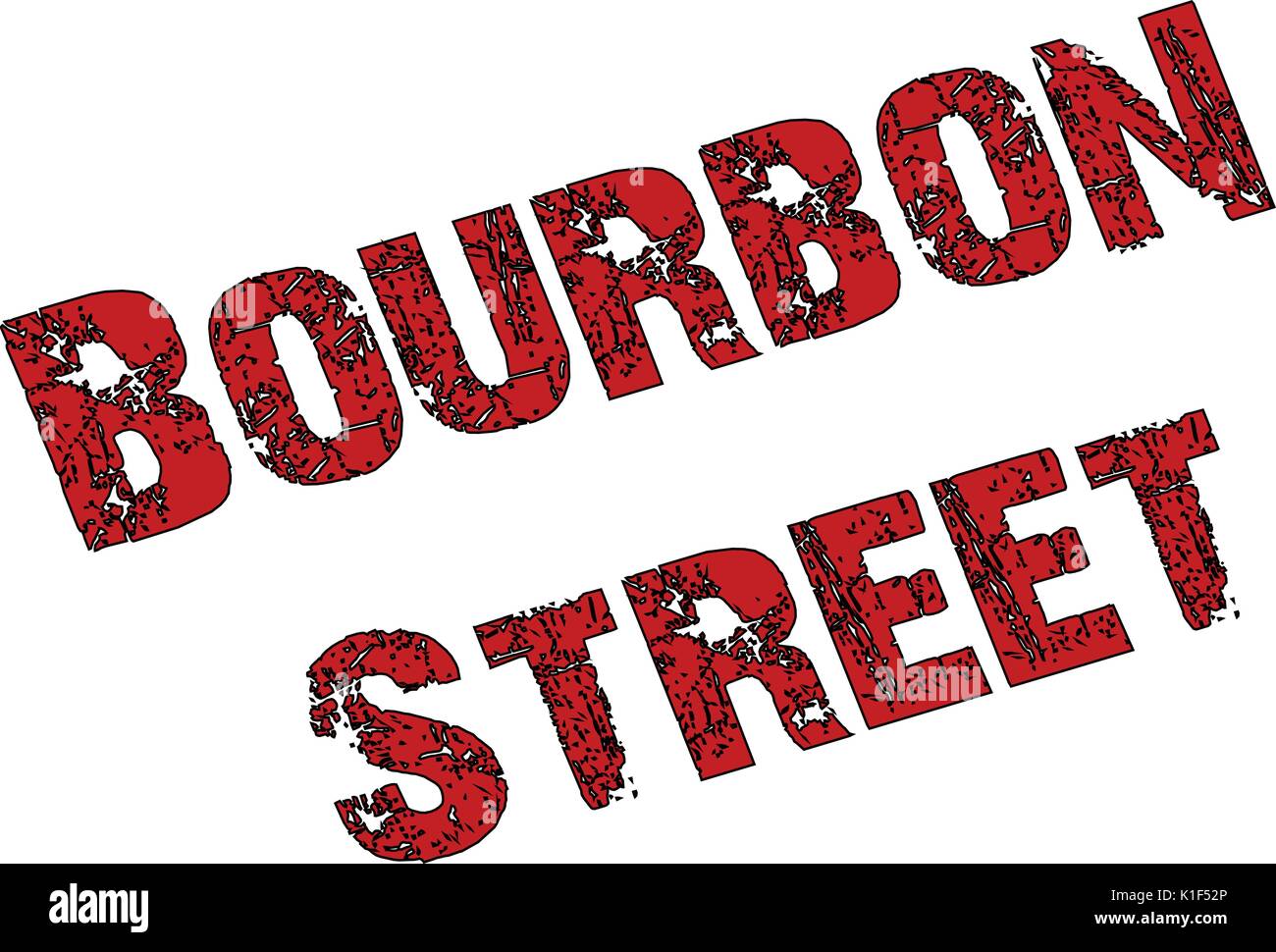 Bourbon Street sign on White Background Stock Vector Image & Art Alamy