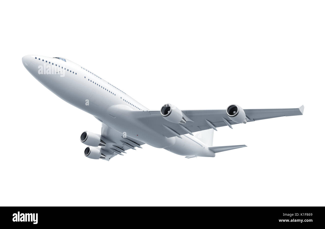 Airplane isolated on white background Stock Photo