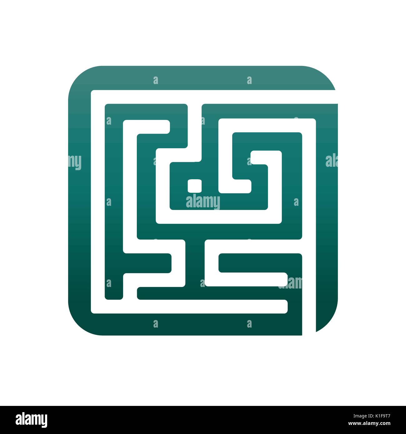 maze lines within a square, icon design, isolated on white background. Stock Vector