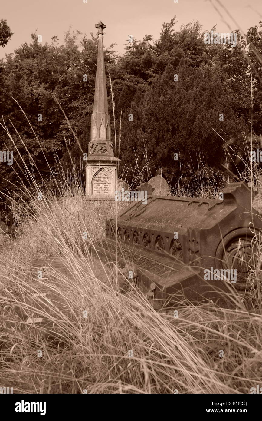 Sepia graveyard Stock Photo