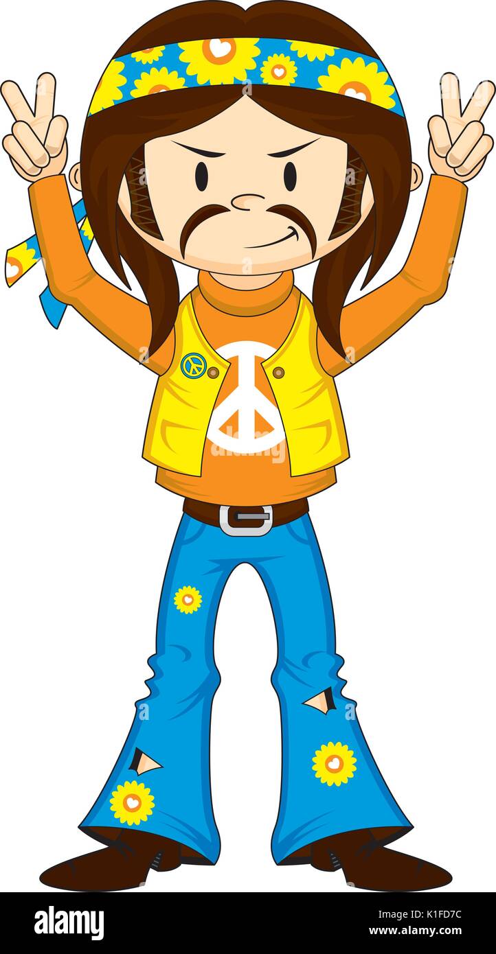 Cute Cartoon Flower Power Hippie Vector Illustration Stock Vector Image & Art - Alamy Cute Cartoon Flower Power Hippie Vector Illustration Stock Vector Image & Art - Alamy