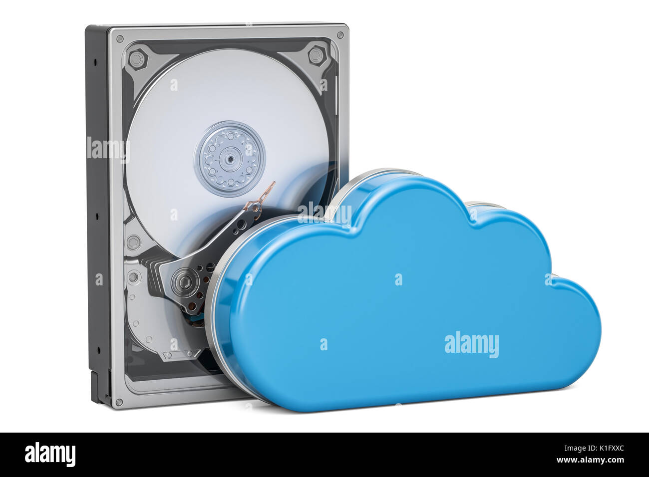 Hard Disk Drive HDD with computing cloud. Storage concept, 3D rendering  isolated on white background Stock Photo - Alamy