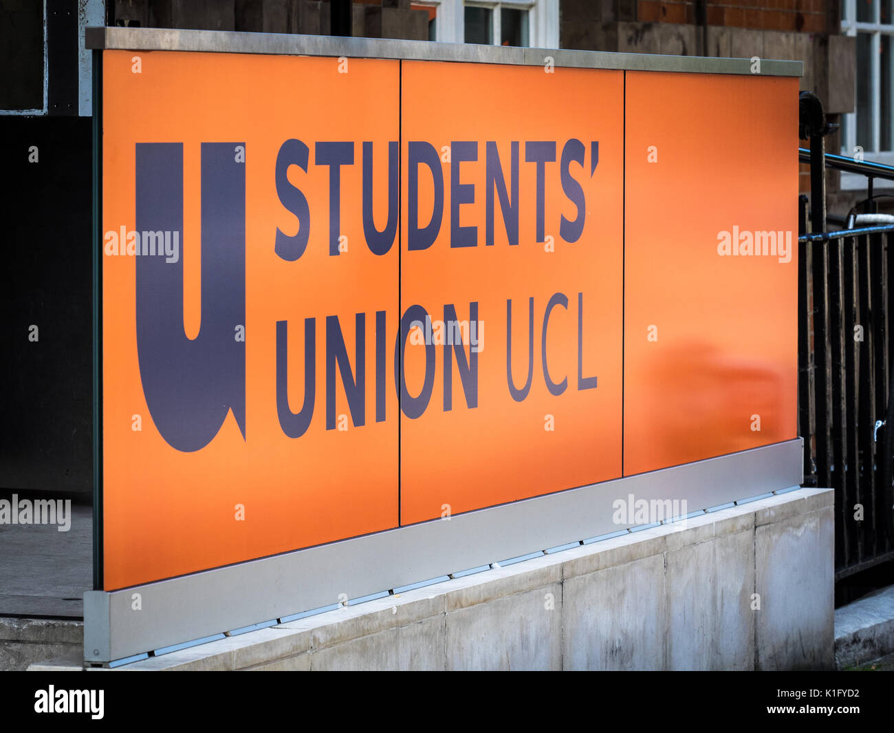 UCL Student Union - sign outside the University College London Student Union in central London UK Stock Photo
