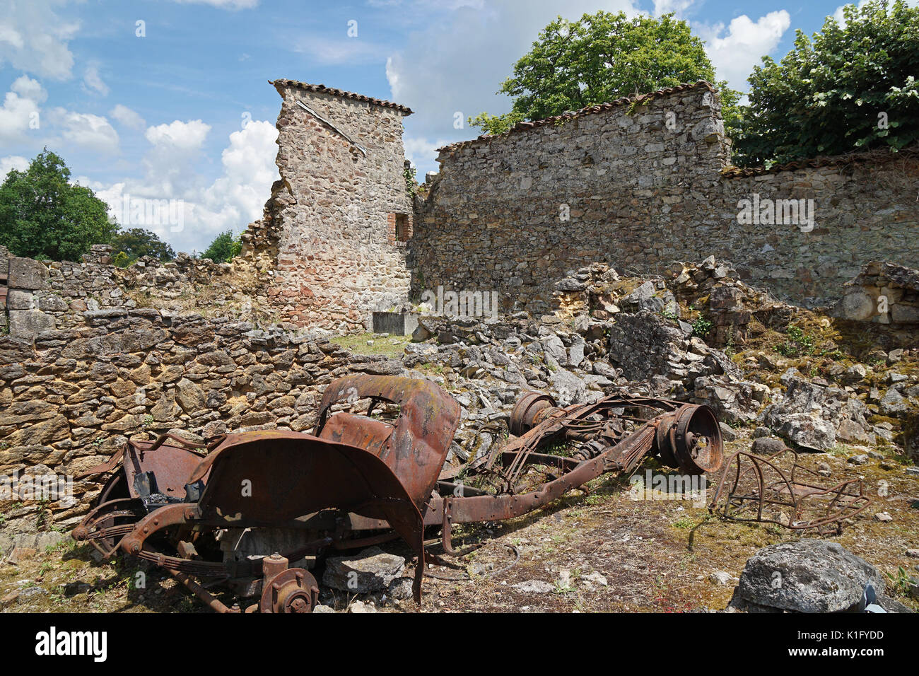 Oradour-sur-Glane, a village destroyed in the Second Worldwar by German Waffen SS. Stock Photo