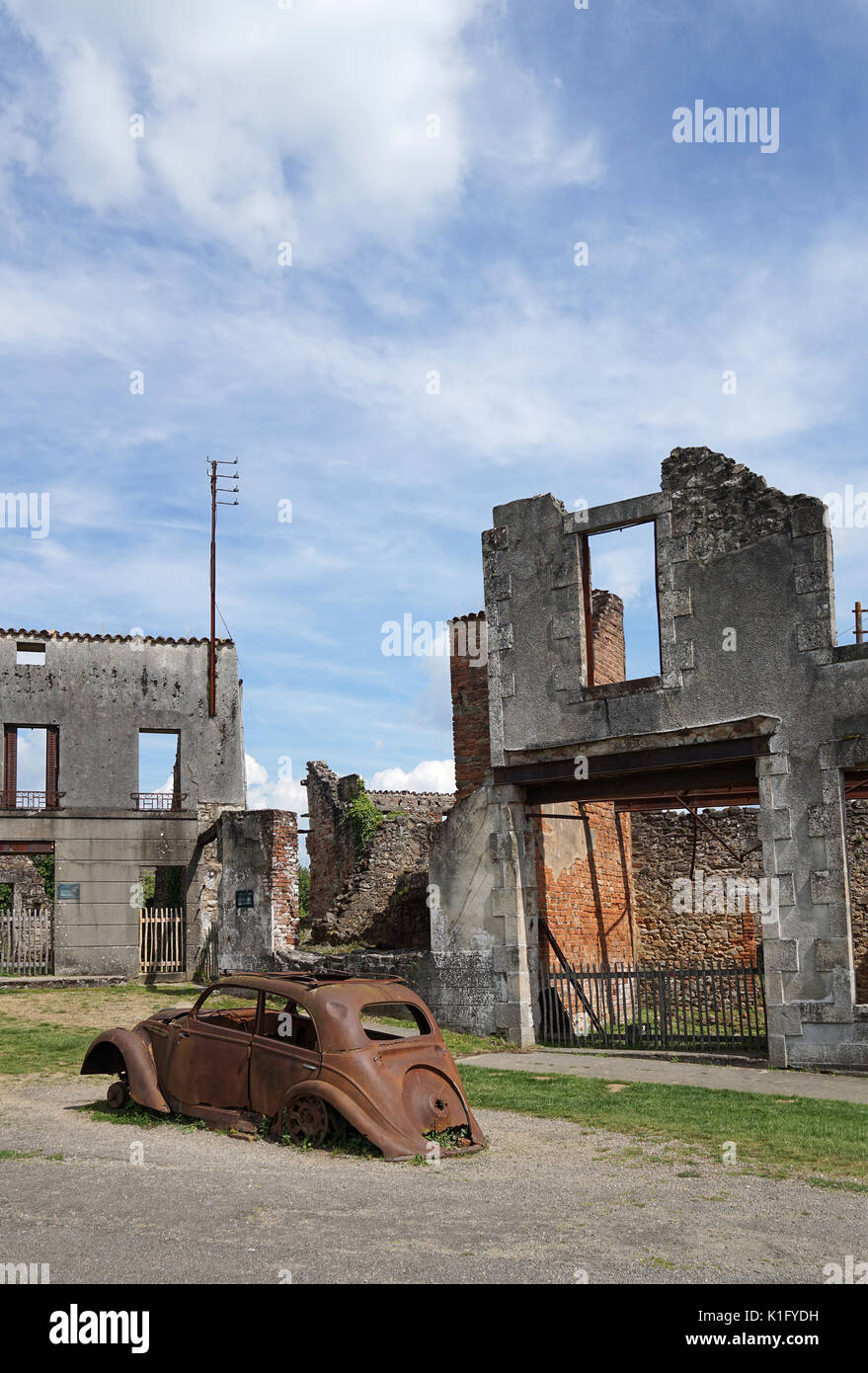 Oradour-sur-Glane, a village destroyed in the Second Worldwar by German Waffen SS. Stock Photo