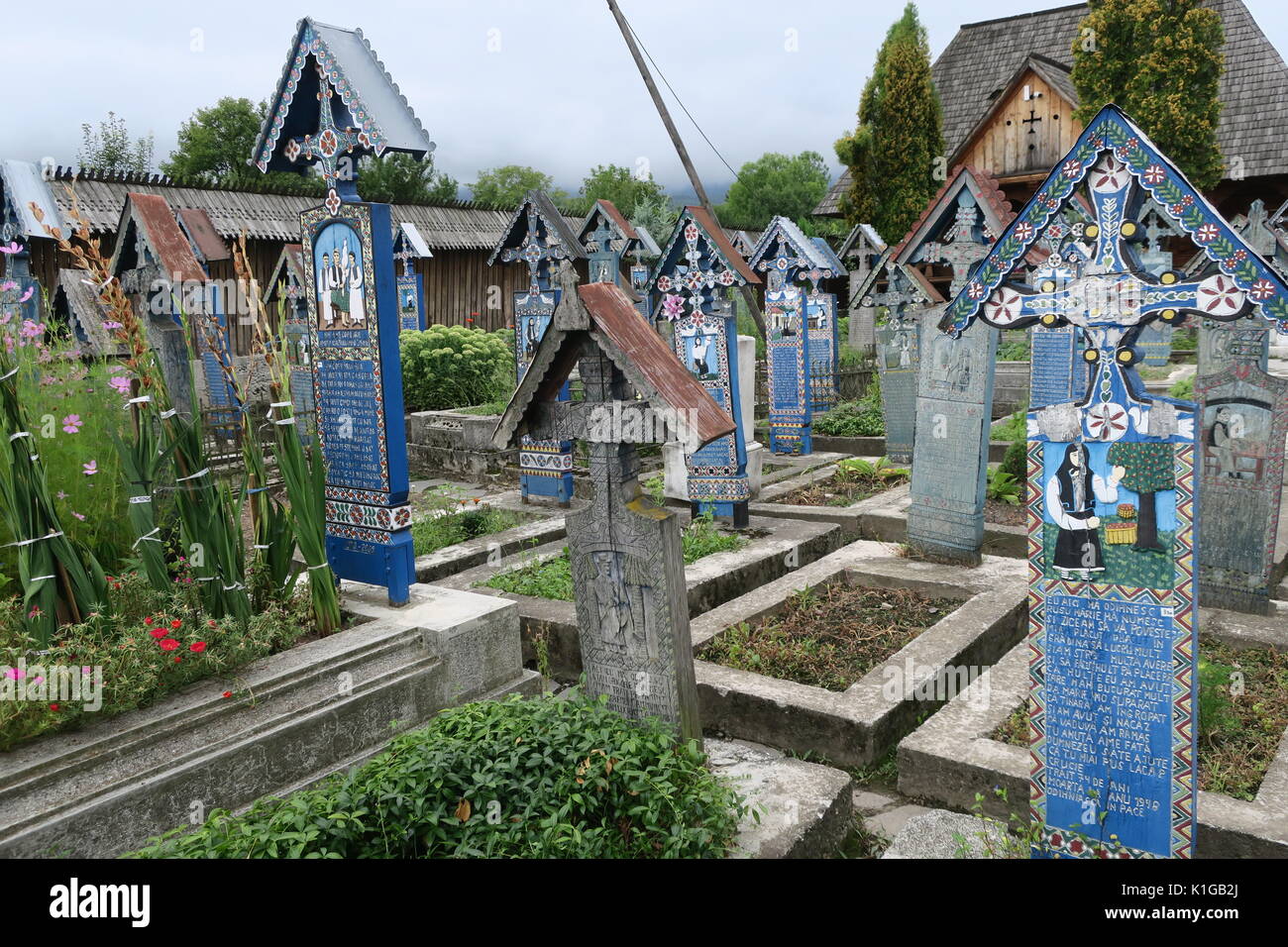 Merry Cemetery with handcarved gravestones with amusing stories about