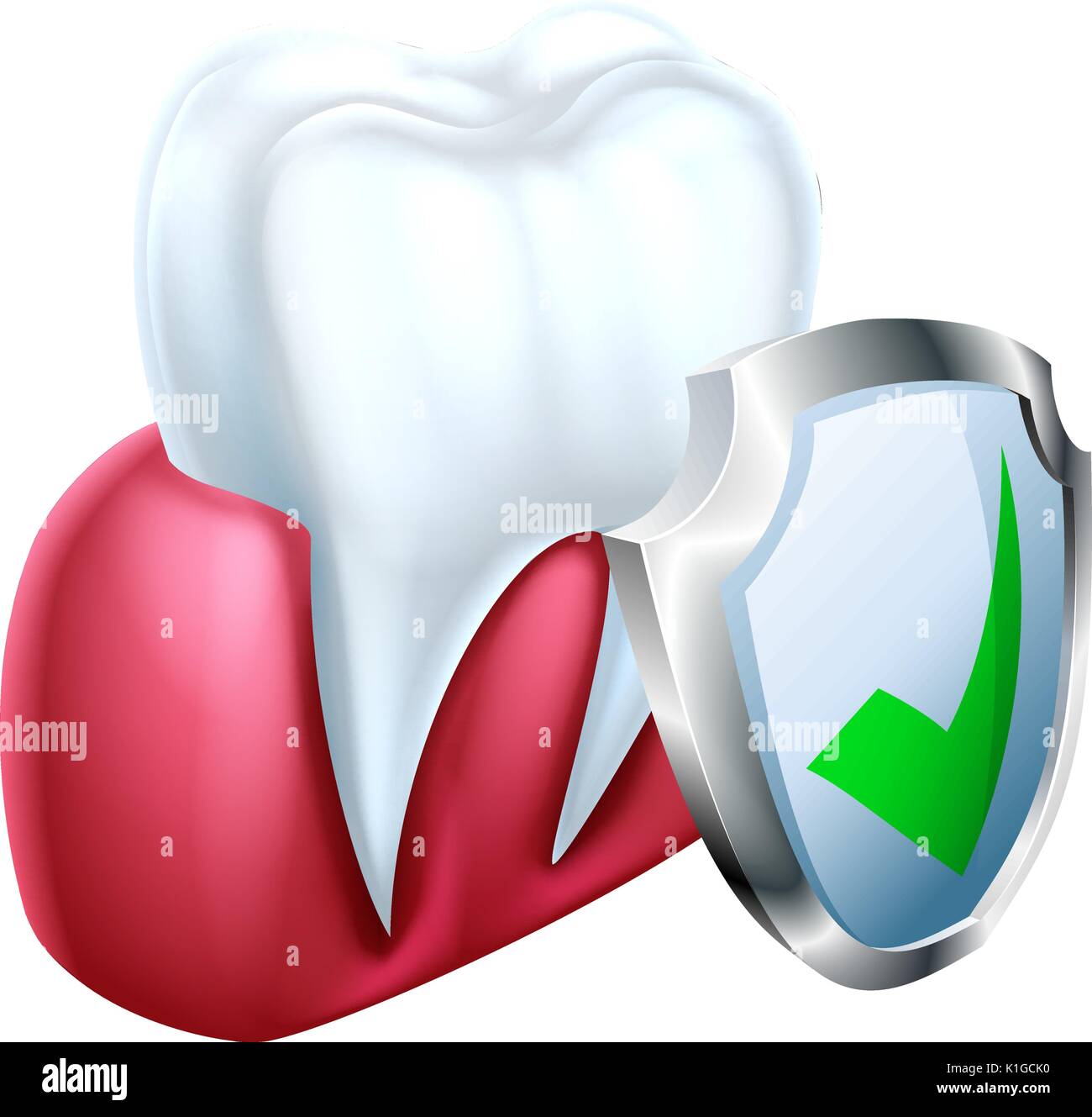Shield Tooth and Gum Stock Vector
