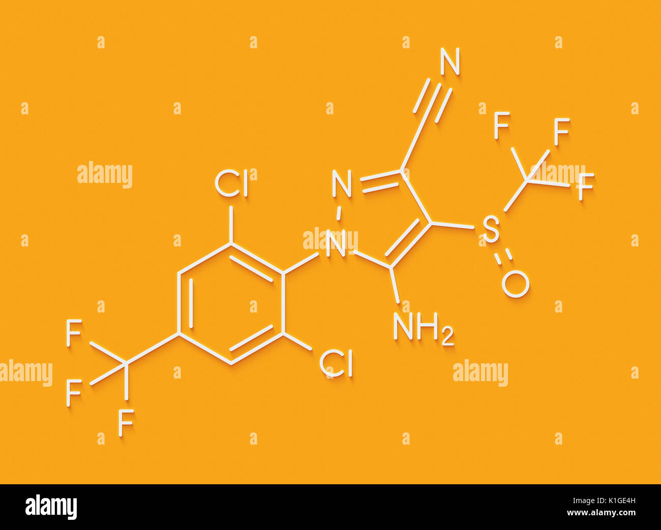 Fipronil insecticide molecule. Skeletal formula Stock Photo - Alamy