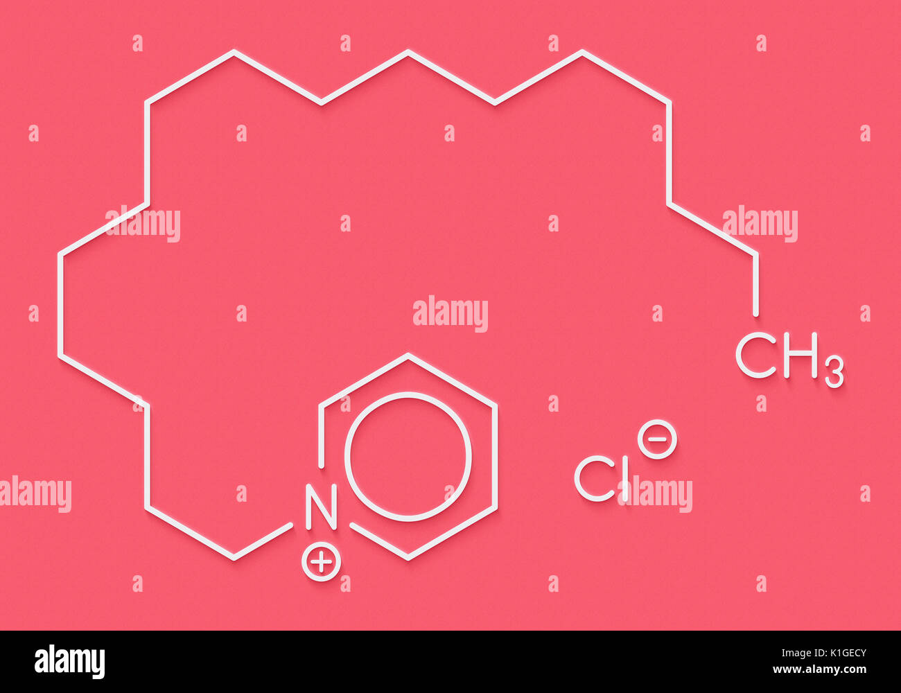 Cetylpyridinium chloride antiseptic molecule. Skeletal formula Stock