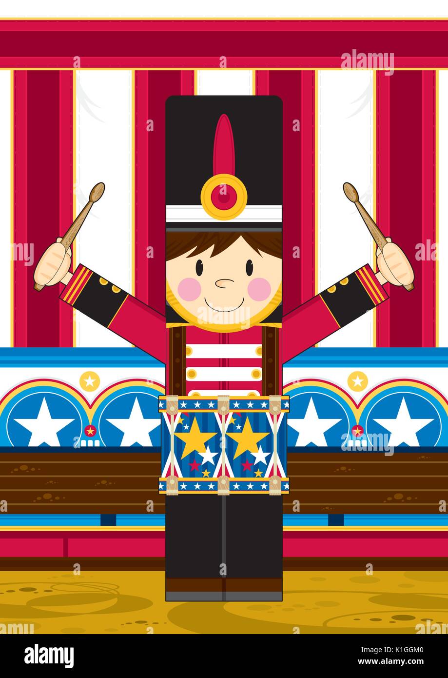Cute Cartoon Toy Soldier Drummer Boy Vector Illustration Stock Vector Image  & Art - Alamy